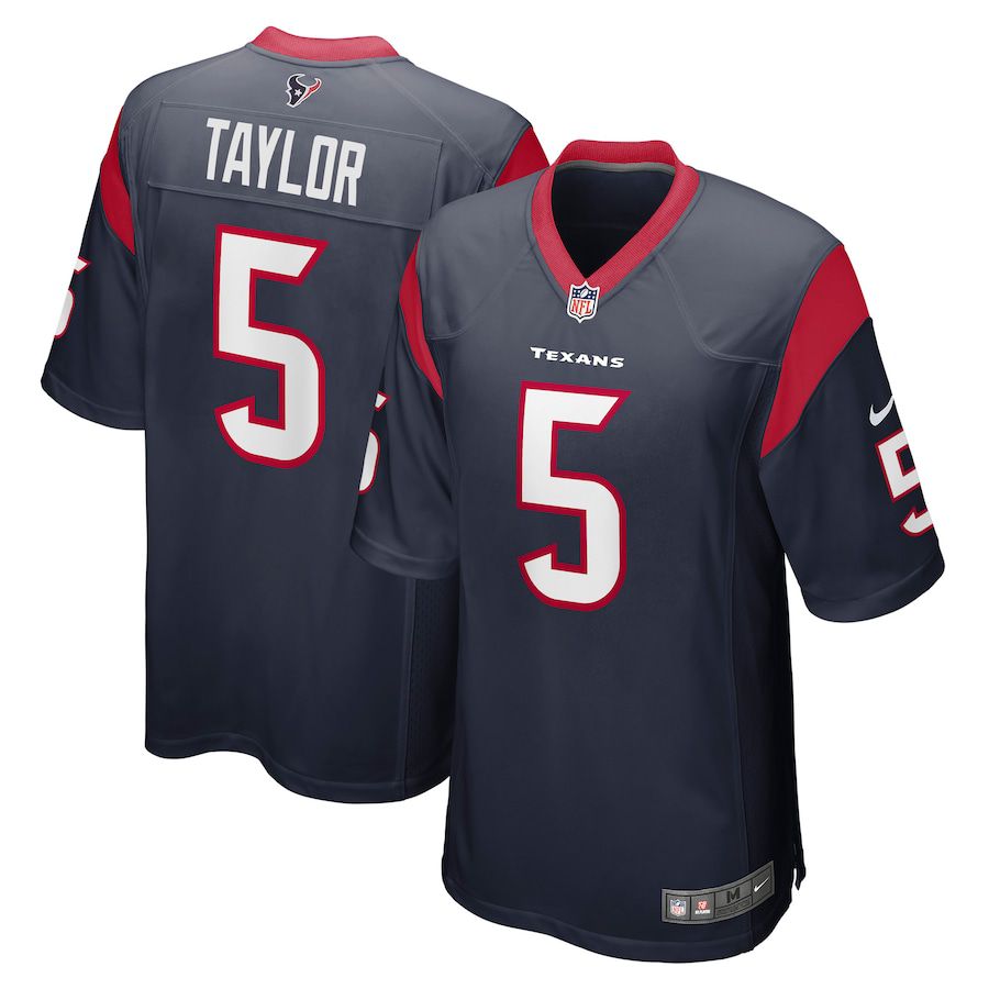 Men Houston Texans #5 Tyrod Taylor Nike Navy Game NFL Jersey